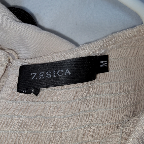 ZESICA Women's Summer Flutter Short Sleeve Smocked Midi Dress Casual High Waist - Picture 5 of 5